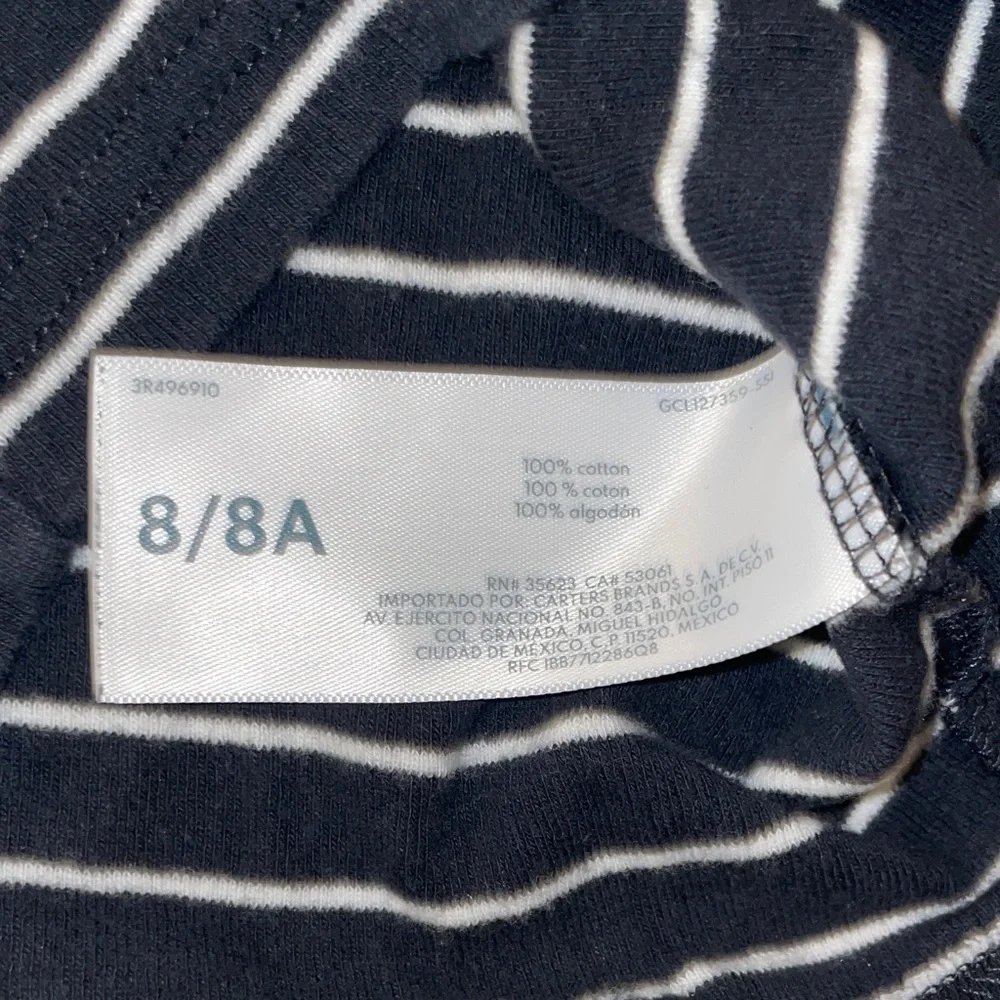 Carter's Black and White Striped Pajama Set - Picture 3 of 8